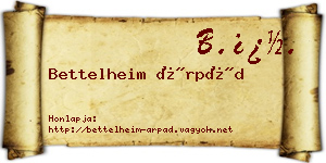 Bettelheim Árpád névjegykártya